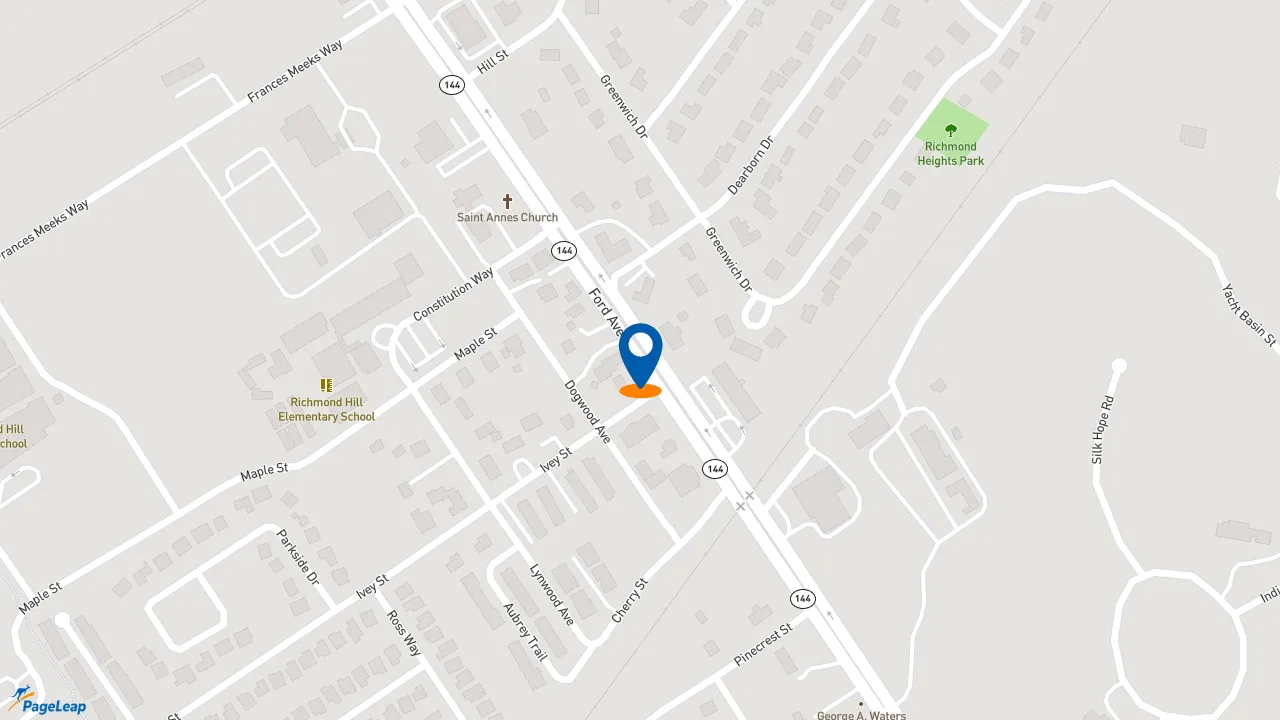 https://pageleap.com map showing location of McDonald&#039;s in Richmond Hill.