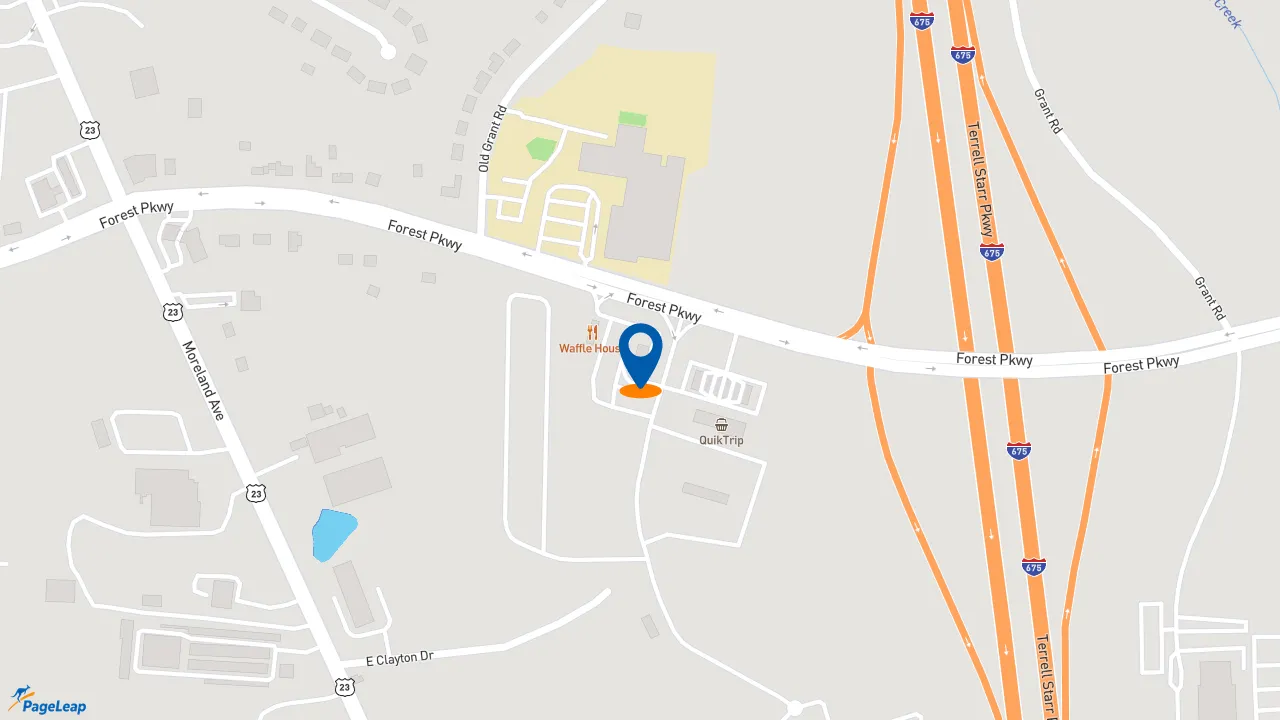 https://pageleap.com map showing location of McDonald&#039;s in Ellenwood.