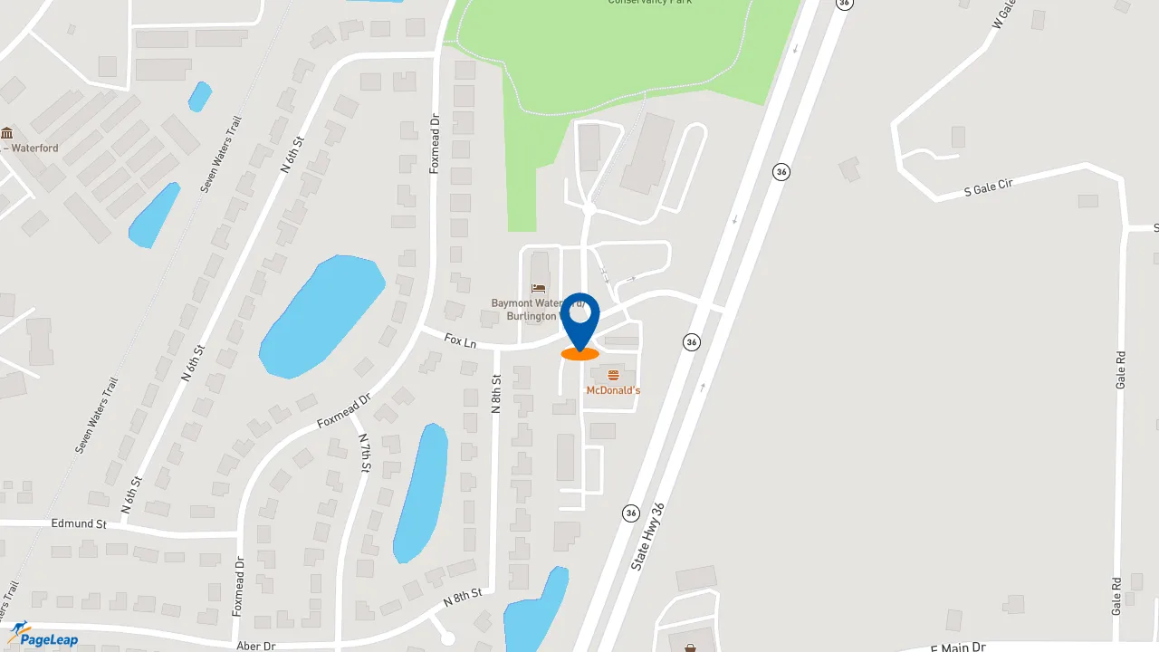 https://pageleap.com map showing location of McDonald&#039;s in Waterford.