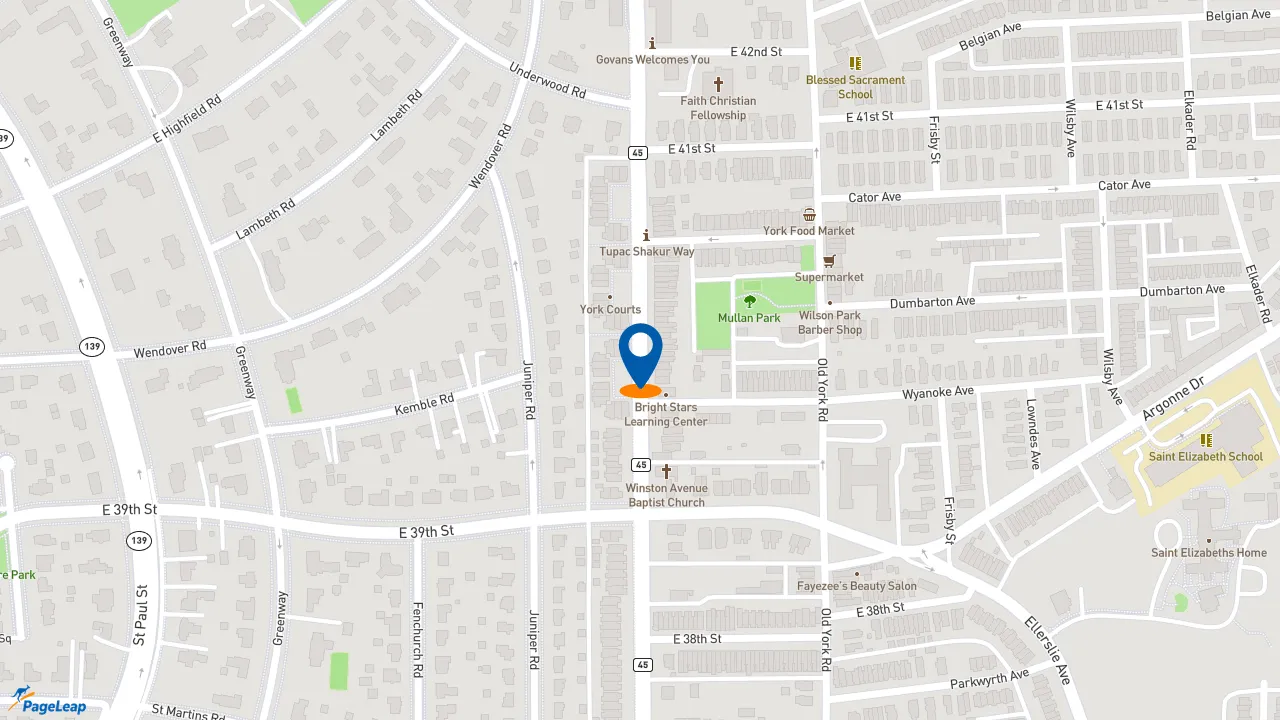 https://pageleap.com map showing location of McDonald&#039;s in Baltimore.