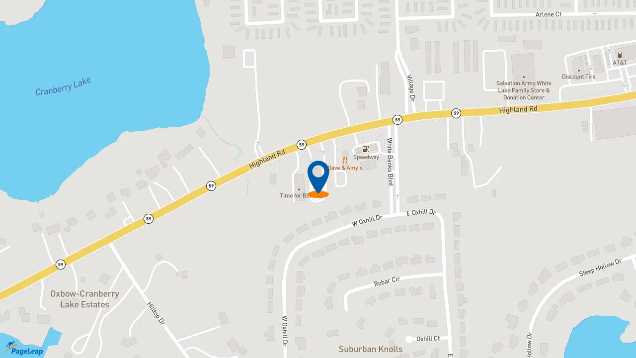 https://pageleap.com map showing location of McDonald&#039;s in White Lake Charter Township.