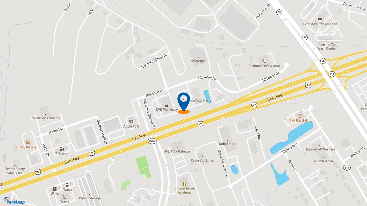 https://pageleap.com map showing location of McDonald&#039;s in Gainesville.