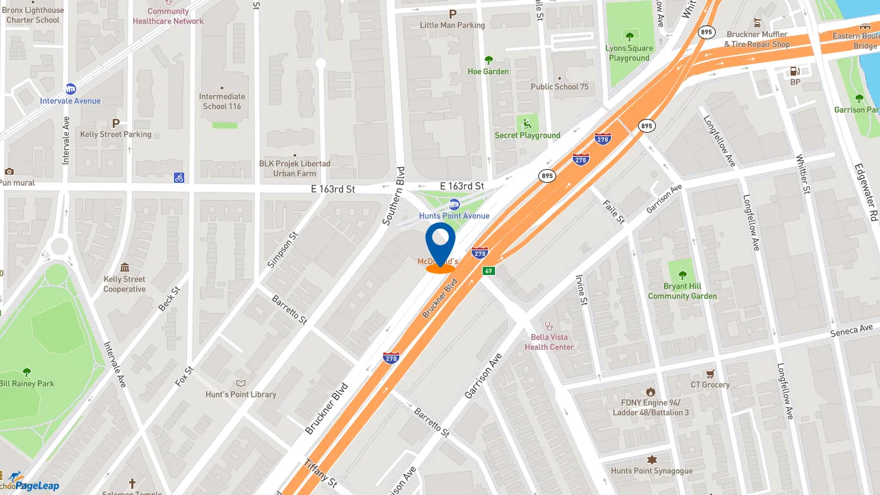 https://pageleap.com map showing location of McDonald&#039;s in City Of New York.
