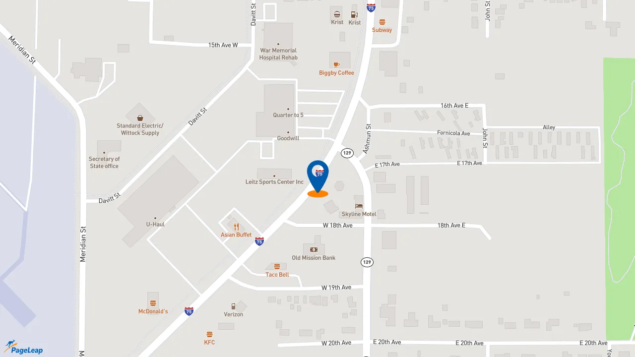 https://pageleap.com map showing location of McDonald&#039;s in Sault Ste. Marie.