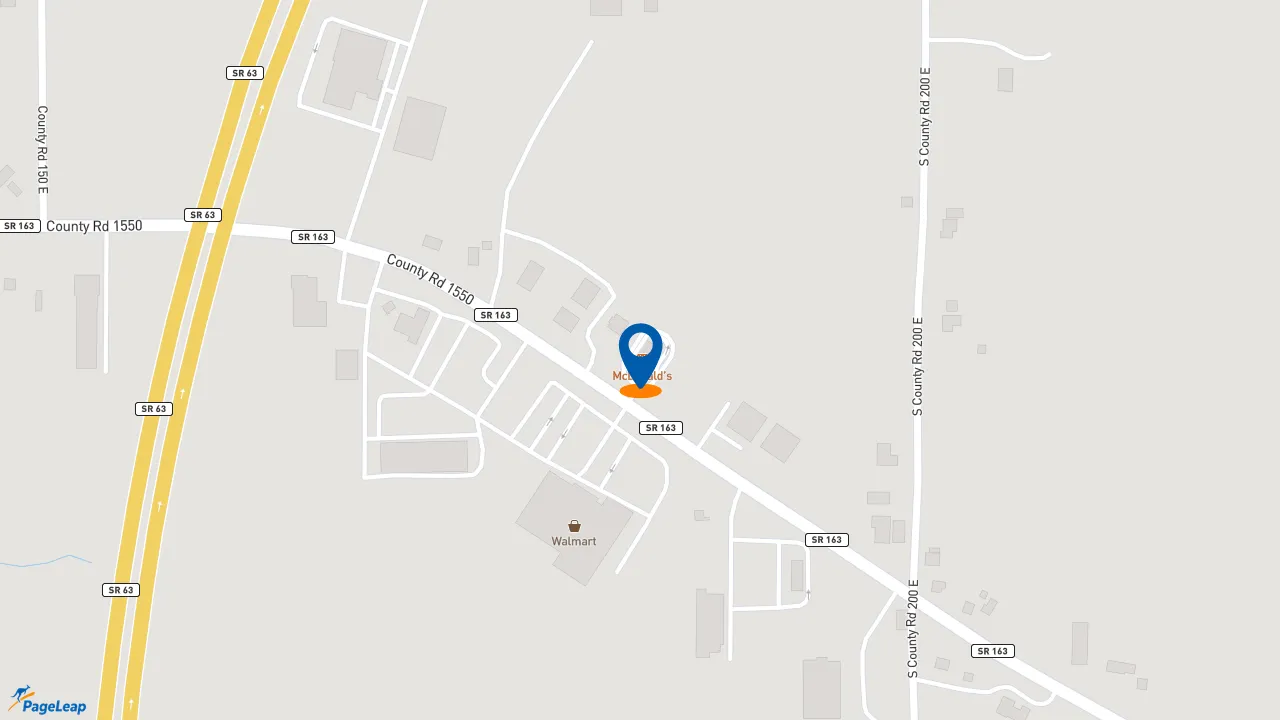 https://pageleap.com map showing location of McDonald&#039;s in Clinton.