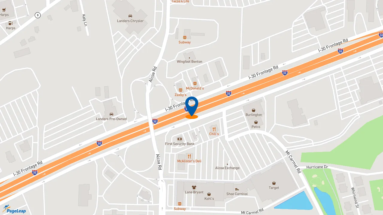 https://pageleap.com map showing location of McDonald&#039;s in Benton.