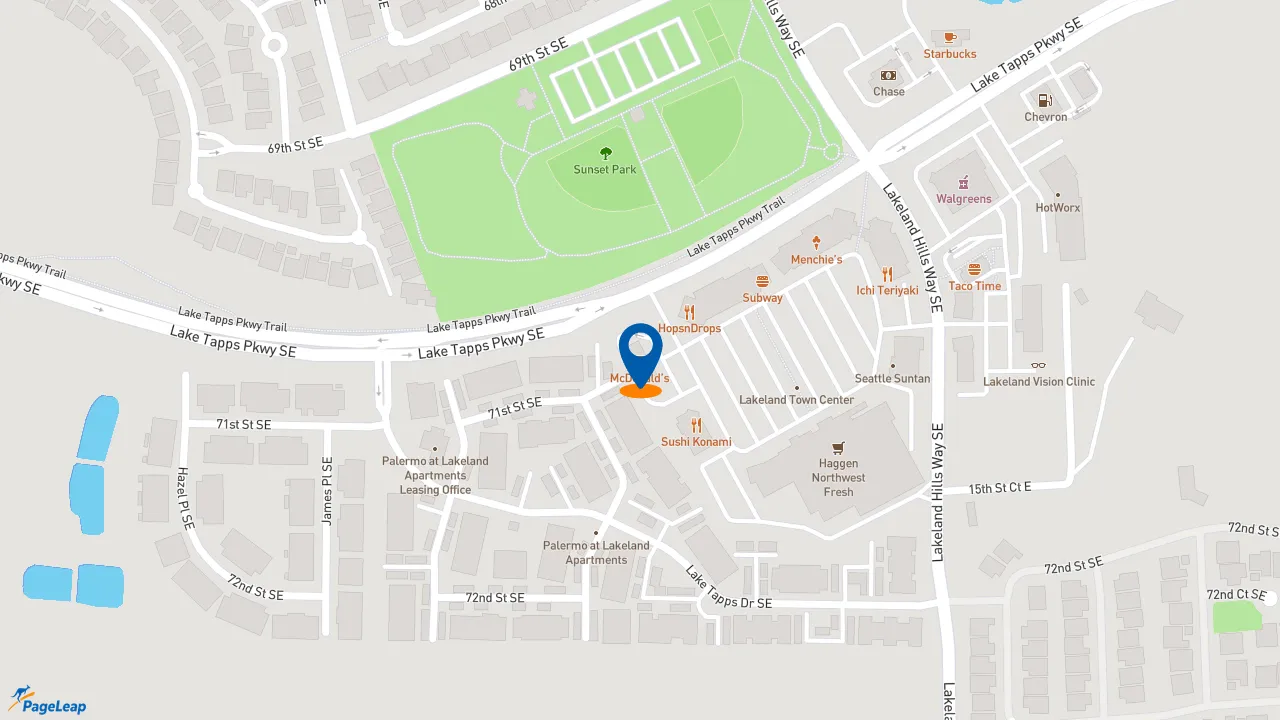 https://pageleap.com map showing location of McDonald&#039;s in Auburn.