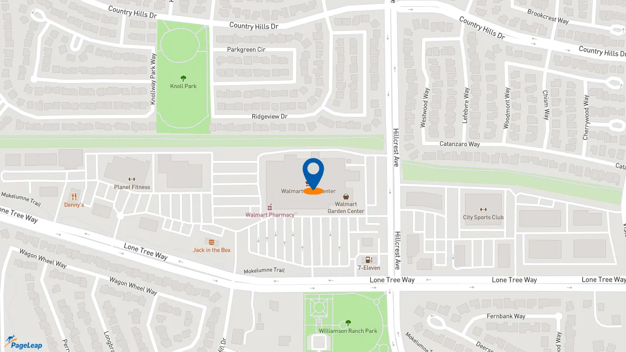 https://pageleap.com map showing location of McDonald&#039;s in Antioch.