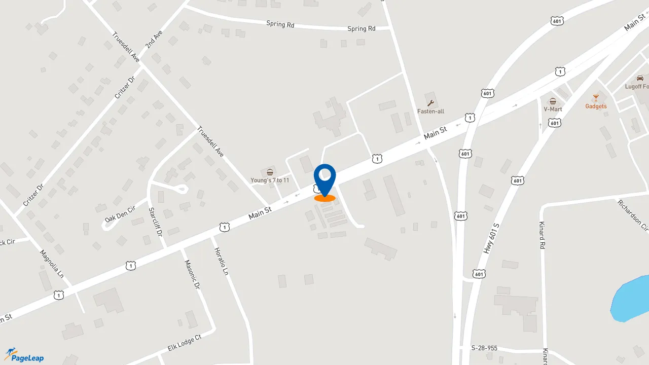 https://pageleap.com map showing location of McDonald&#039;s in Lugoff.