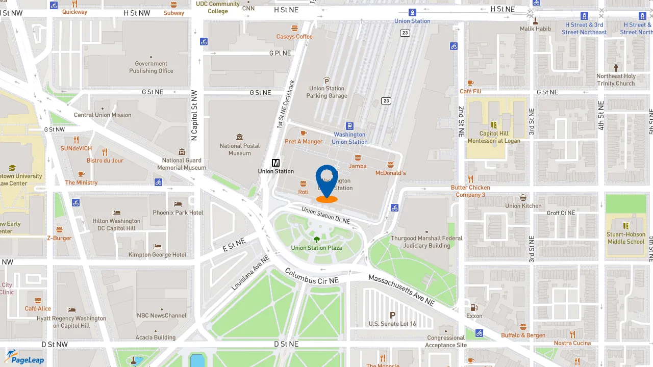 https://pageleap.com map showing location of McDonald&#039;s in Washington.