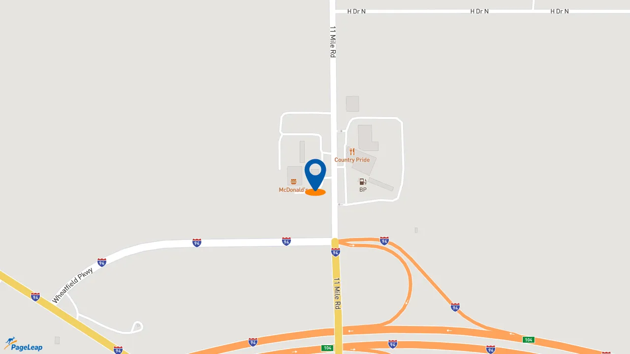 https://pageleap.com map showing location of McDonald&#039;s in Battle Creek.