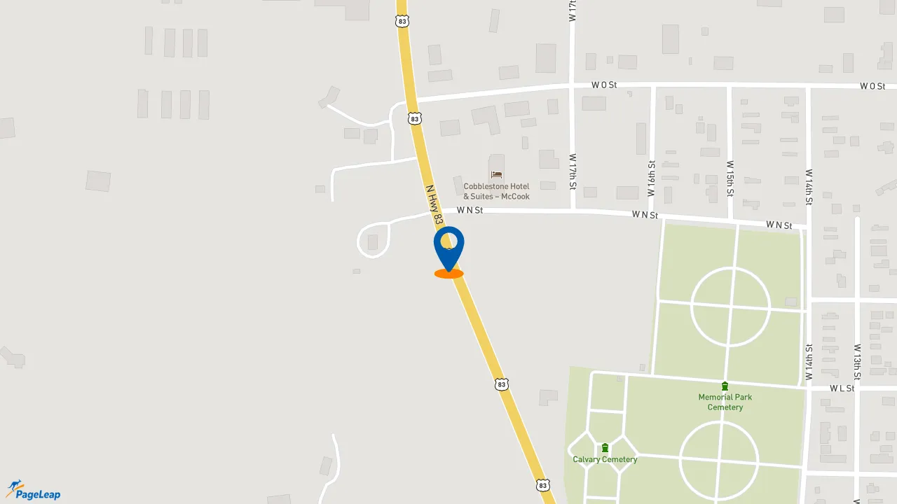 https://pageleap.com map showing location of McDonald&#039;s in Mccook.