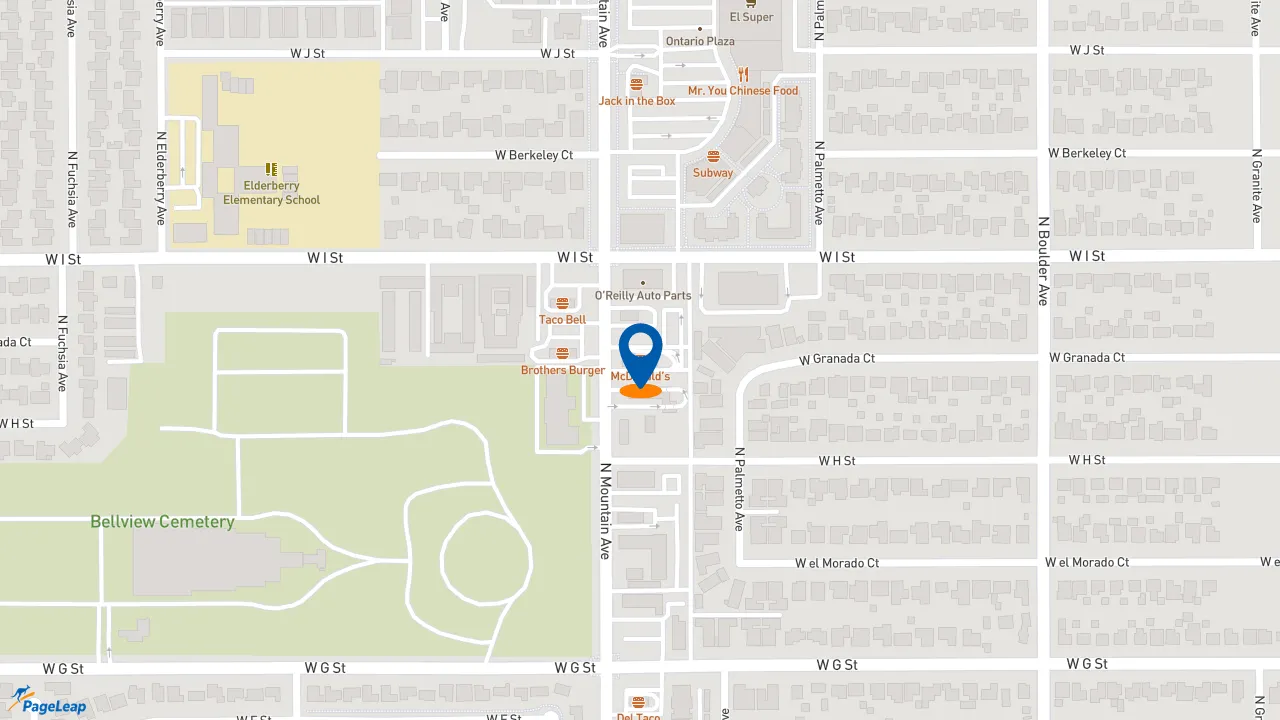 https://pageleap.com map showing location of McDonald&#039;s in Ontario.
