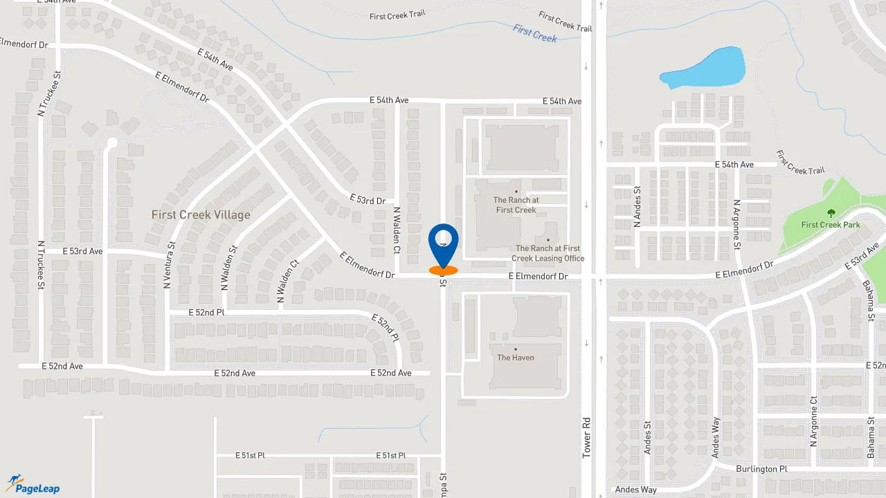 https://pageleap.com map showing location of McDonald&#039;s in Denver.