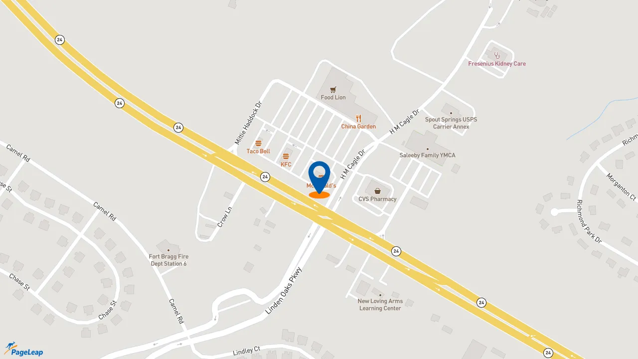 https://pageleap.com map showing location of McDonald&#039;s in Cameron.