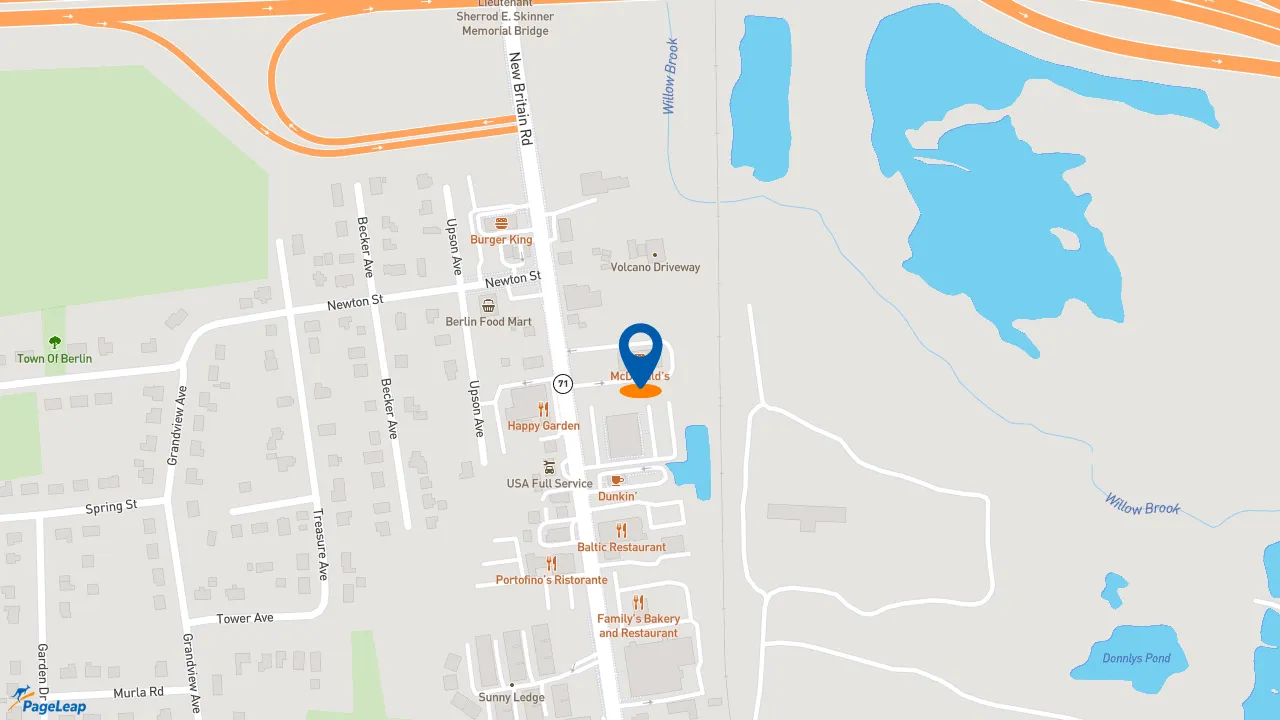 https://pageleap.com map showing location of McDonald&#039;s in Berlin.
