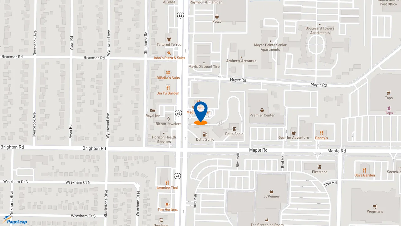 https://pageleap.com map showing location of McDonald&#039;s in Buffalo.