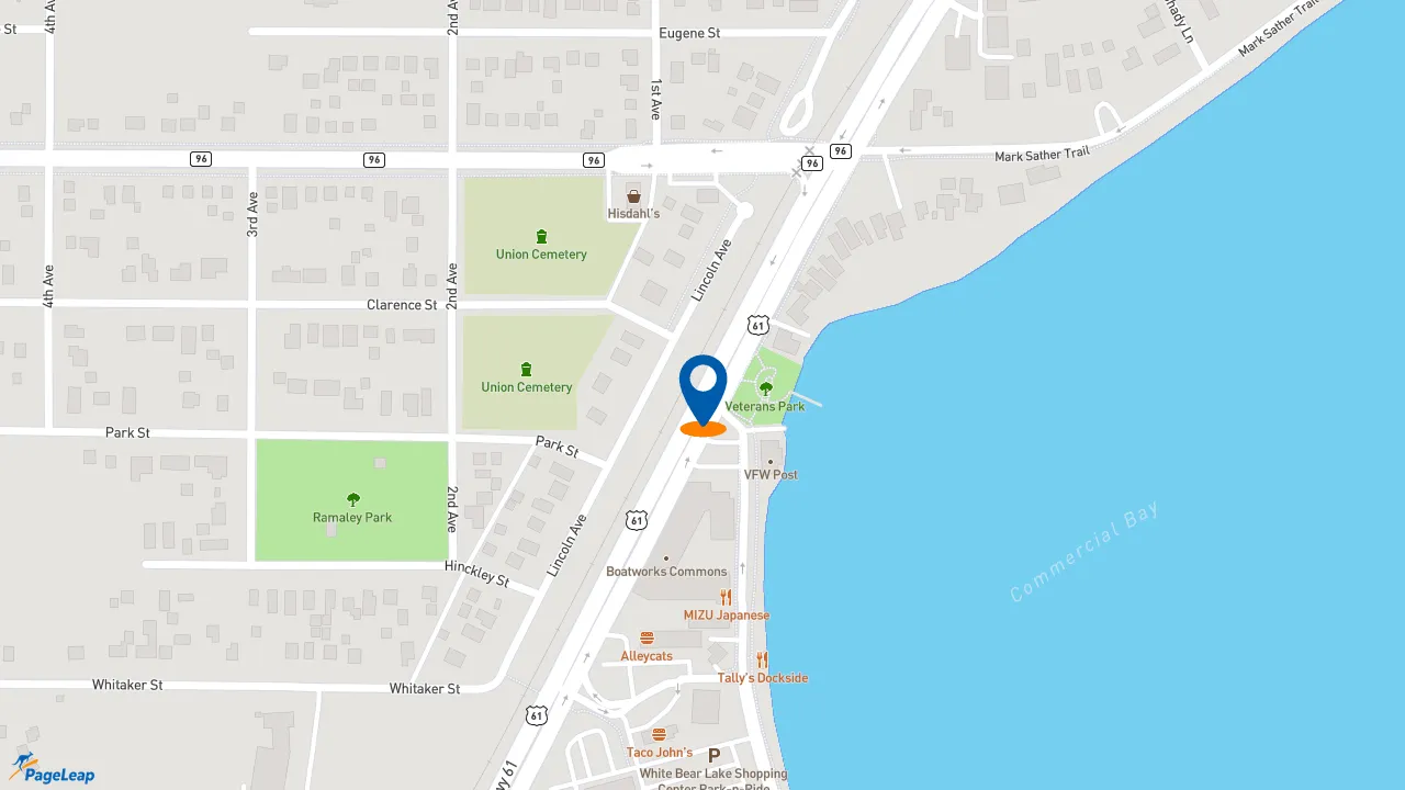 https://pageleap.com map showing location of McDonald&#039;s in White Bear Lake.