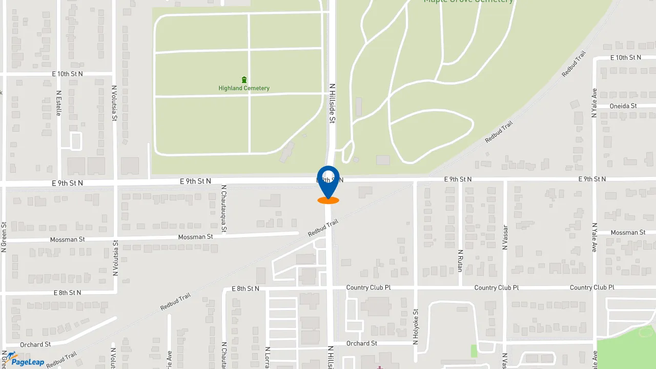 https://pageleap.com map showing location of McDonald&#039;s in Wichita.