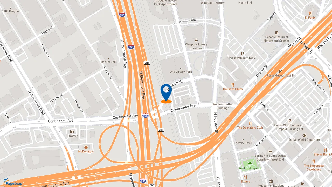 https://pageleap.com map showing location of McDonald&#039;s in Dallas.