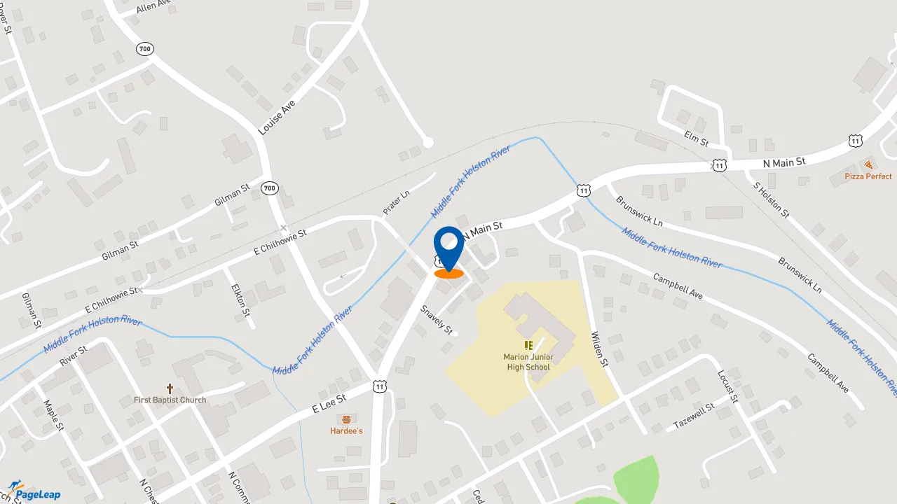 https://pageleap.com map showing location of McDonald&#039;s in Marion.