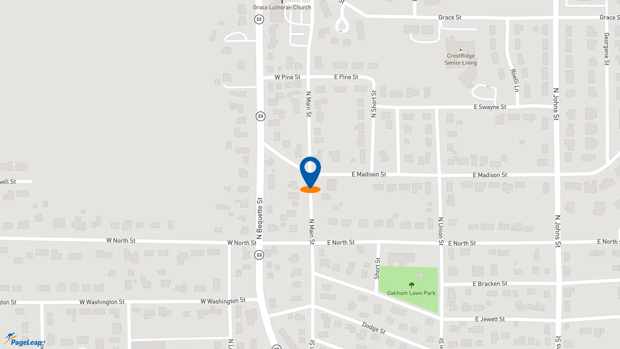 https://pageleap.com map showing location of McDonald&#039;s in Dodgeville.