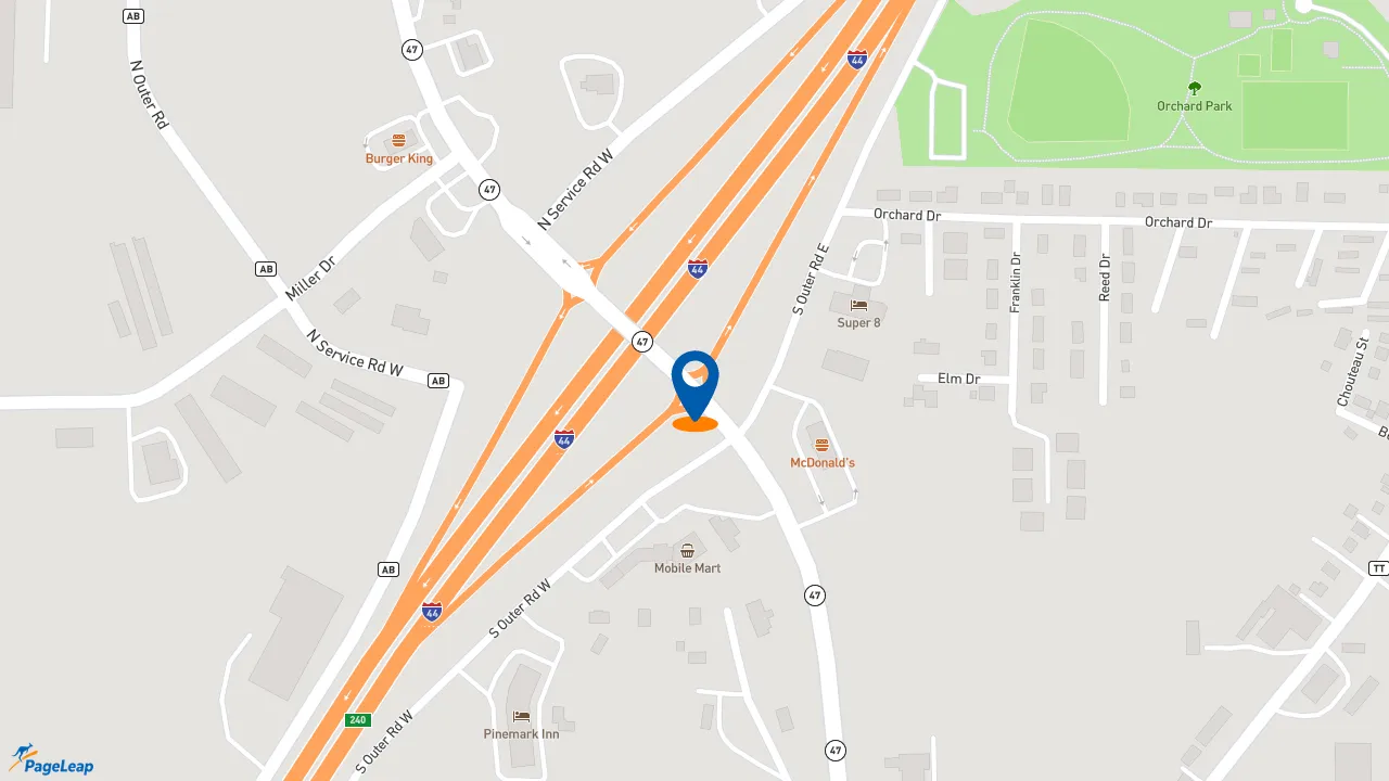 https://pageleap.com map showing location of McDonald&#039;s in St. Clair.