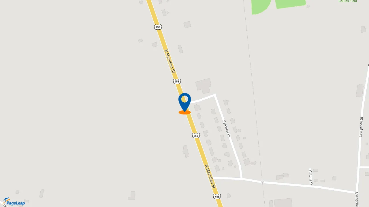 https://pageleap.com map showing location of McDonald&#039;s in Greenfield.