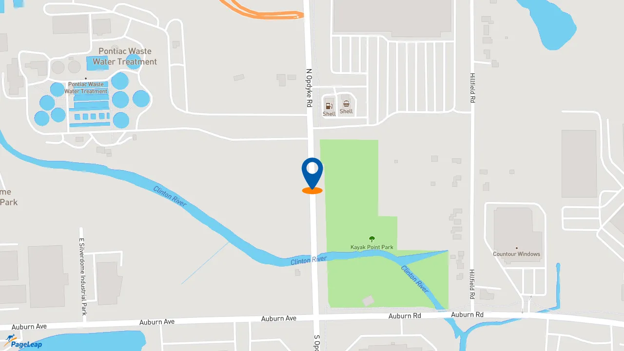 https://pageleap.com map showing location of McDonald&#039;s in Auburn Hills.
