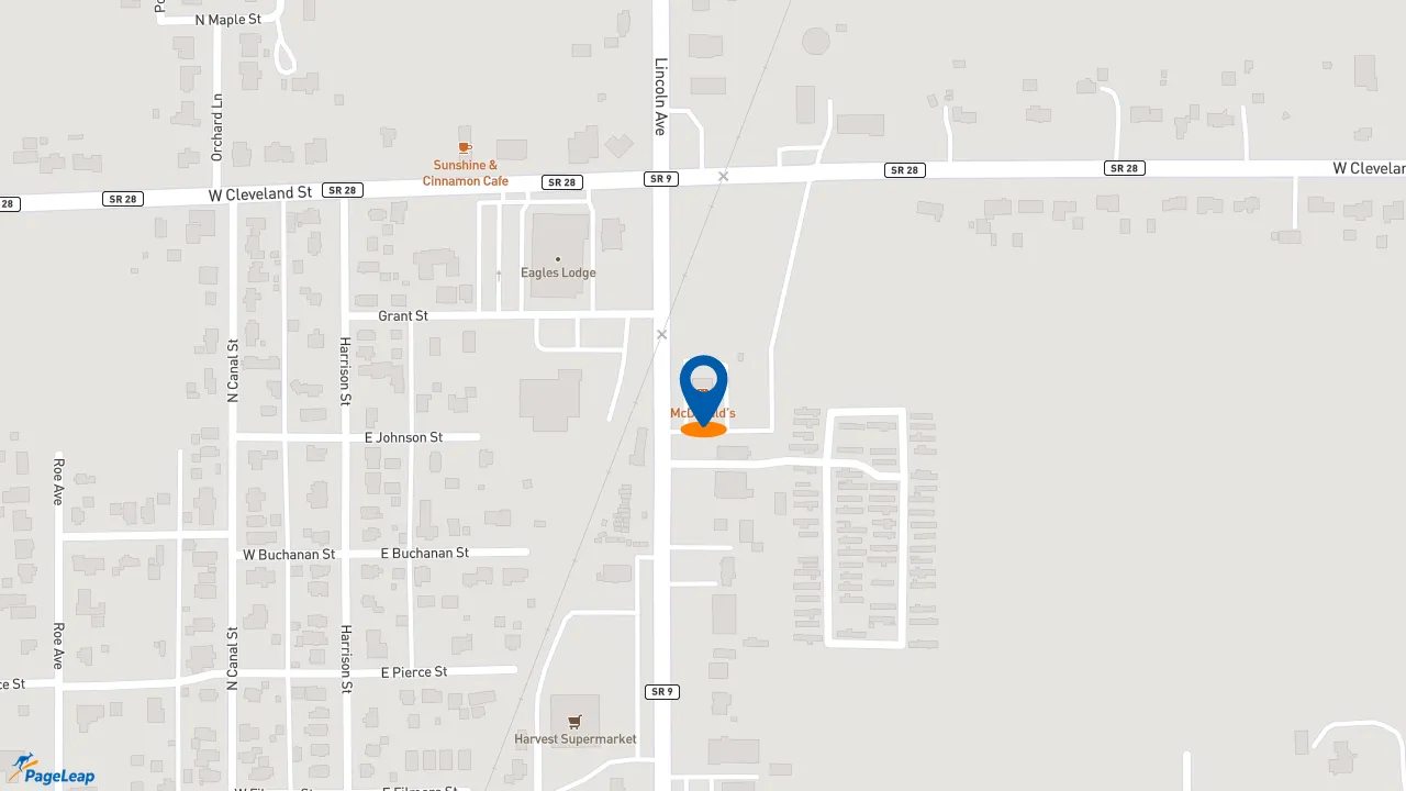 https://pageleap.com map showing location of McDonald&#039;s in Alexandria.