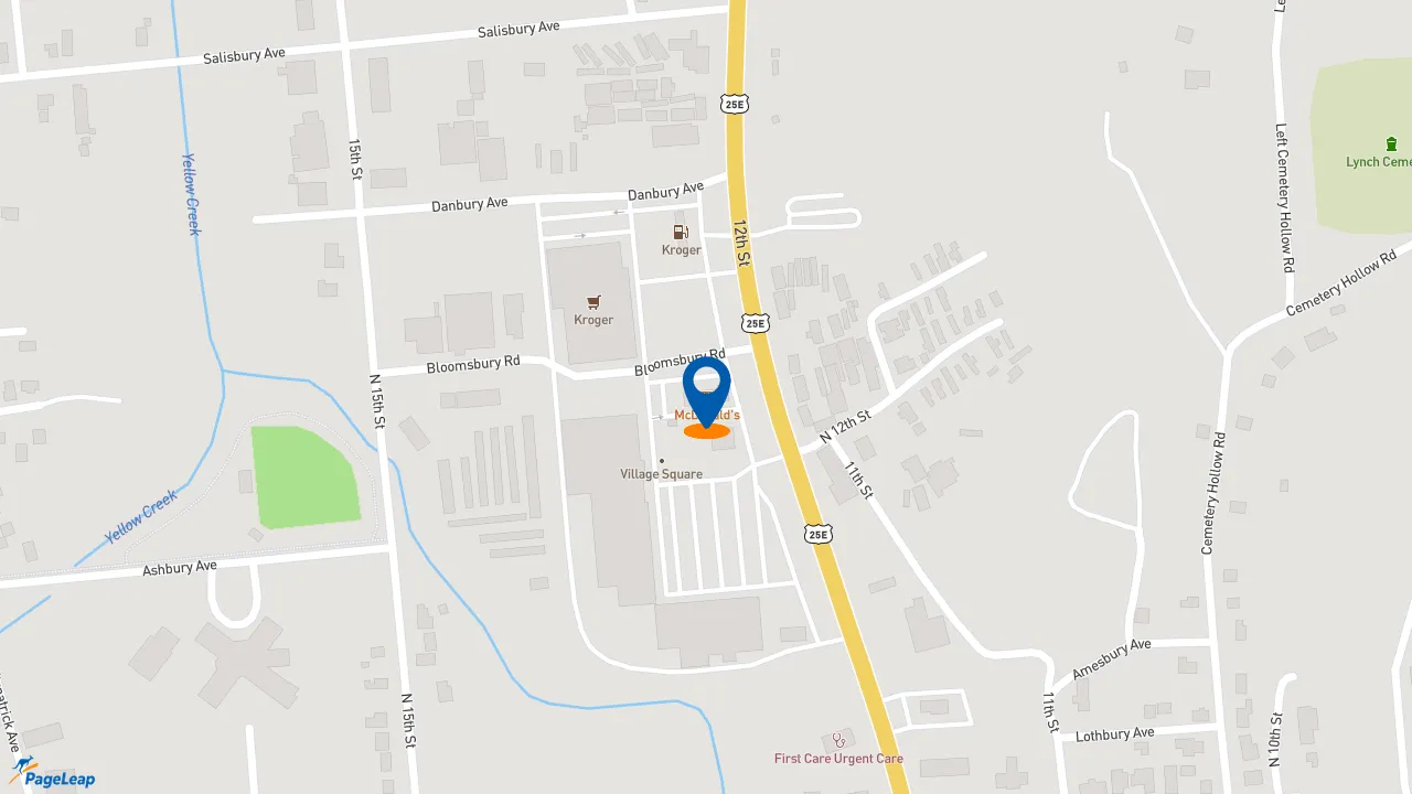 https://pageleap.com map showing location of McDonald&#039;s in Middlesborough.