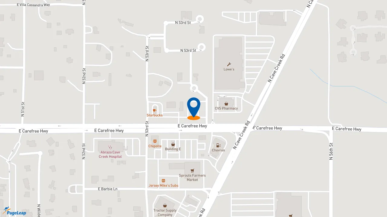 https://pageleap.com map showing location of McDonald&#039;s in Cave Creek.