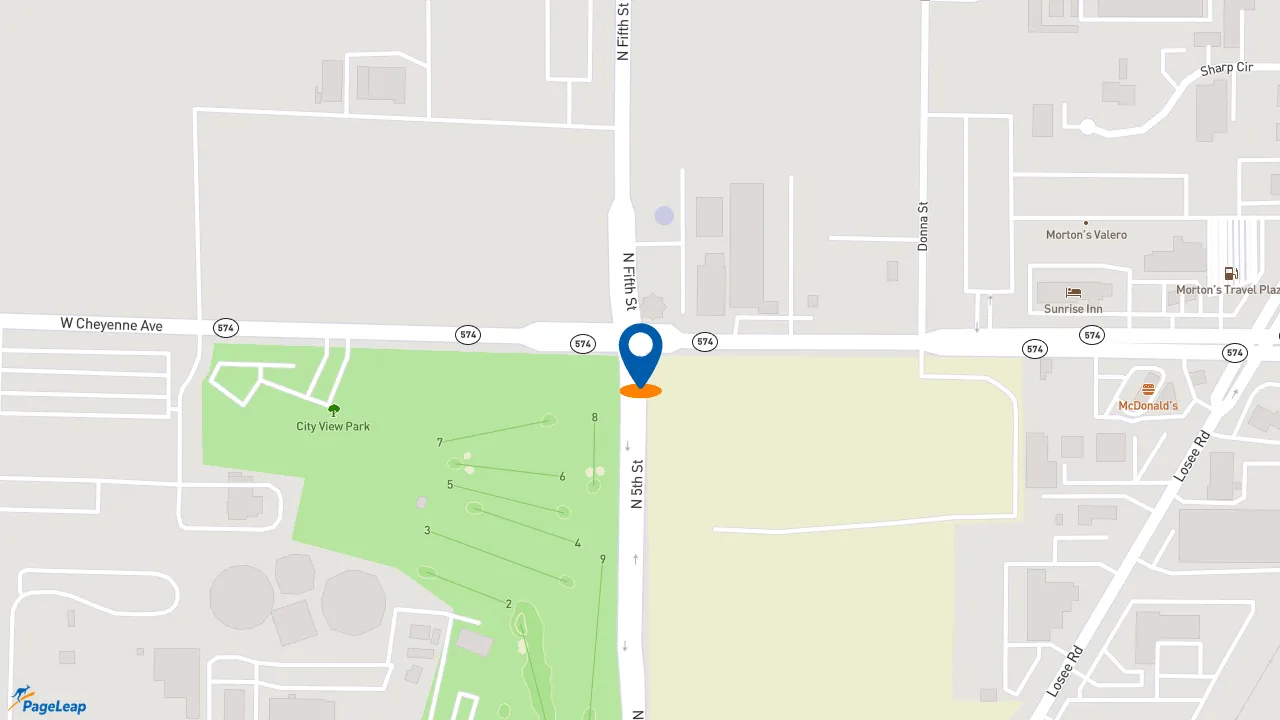 https://pageleap.com map showing location of McDonald&#039;s in North Las Vegas.