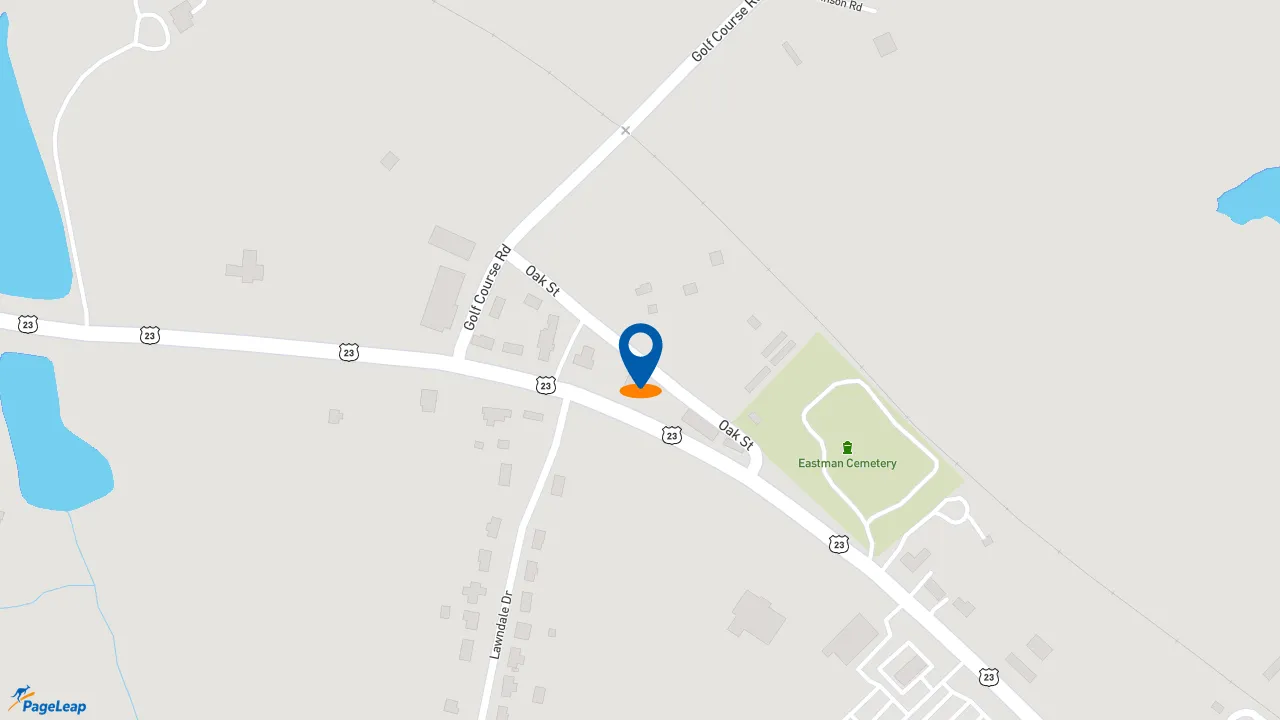 https://pageleap.com map showing location of McDonald&#039;s in Eastman.