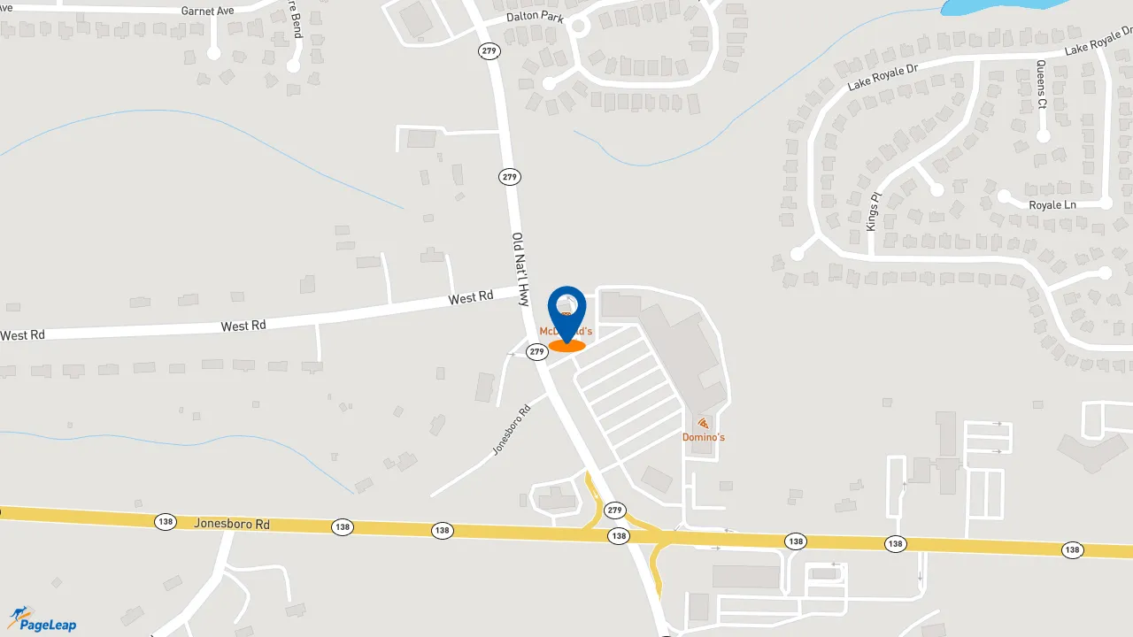 https://pageleap.com map showing location of McDonald&#039;s in Riverdale.
