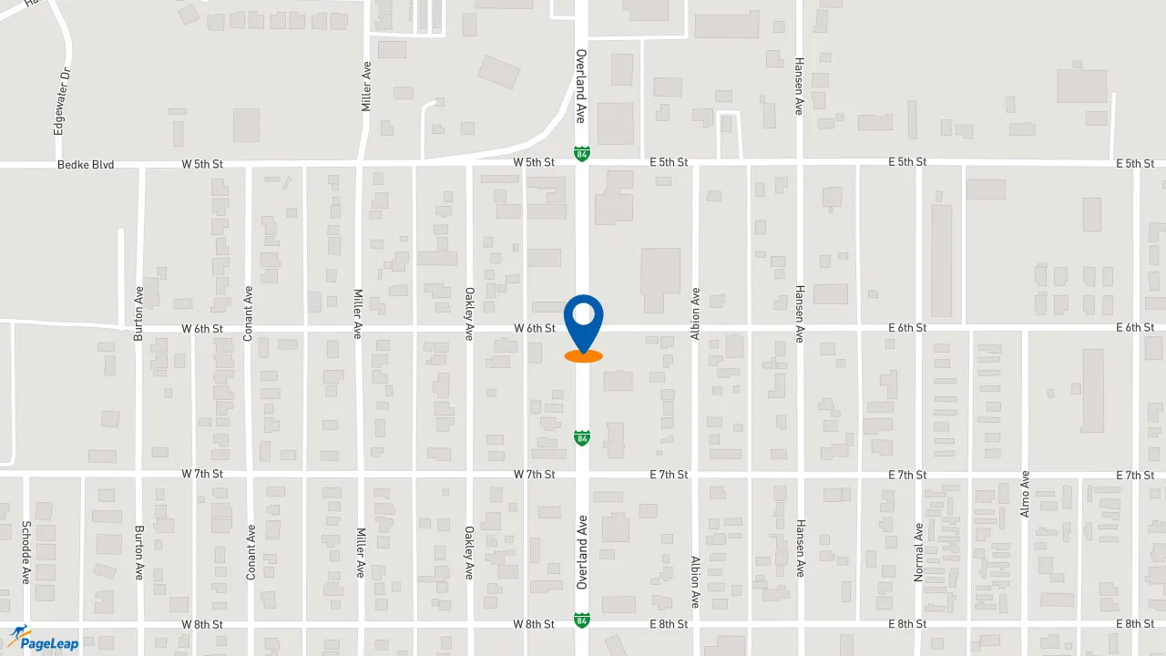https://pageleap.com map showing location of McDonald&#039;s in Burley.