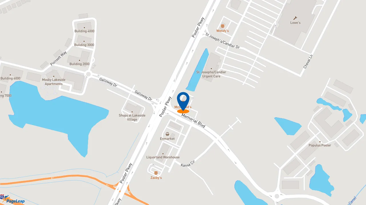 https://pageleap.com map showing location of McDonald&#039;s in Pooler.