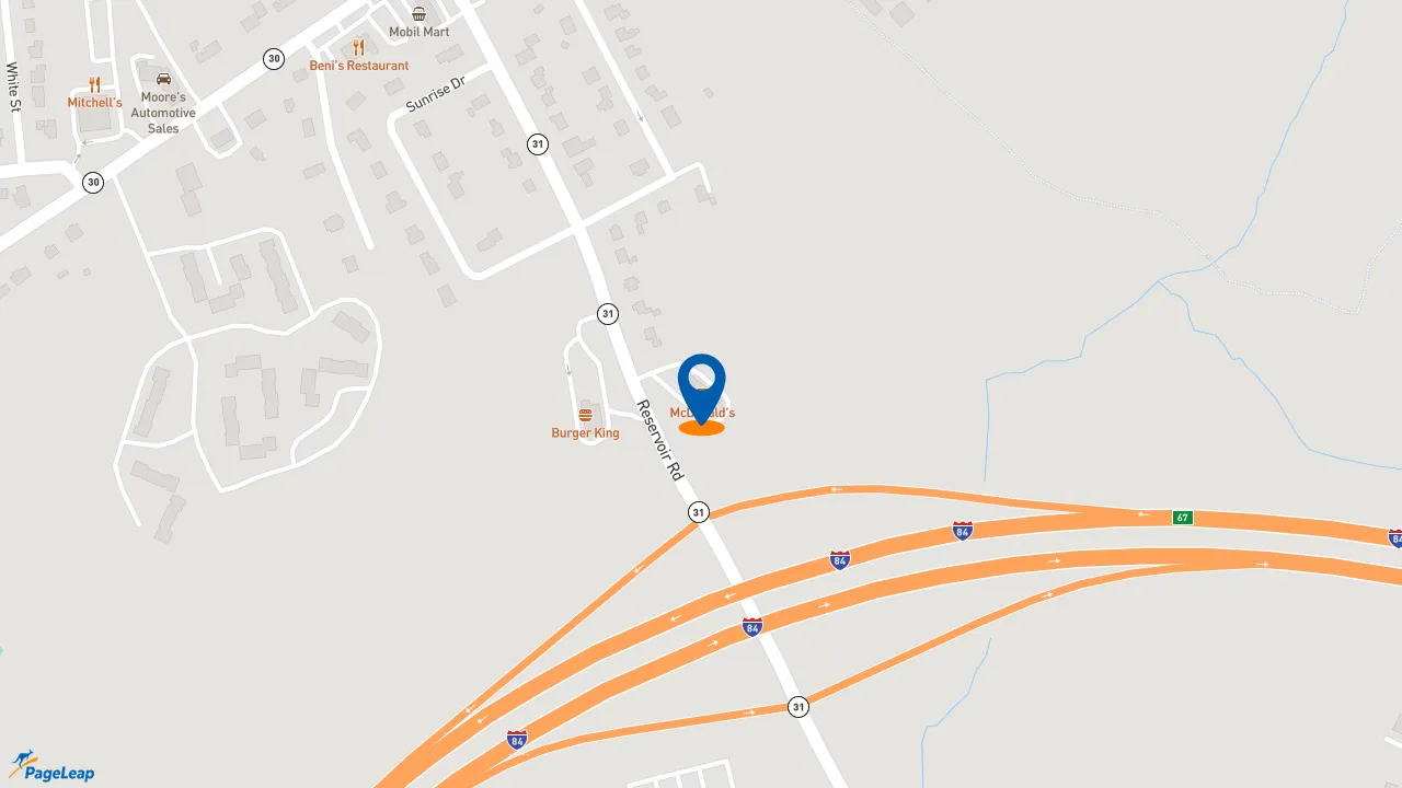 https://pageleap.com map showing location of McDonald&#039;s in Rockville.