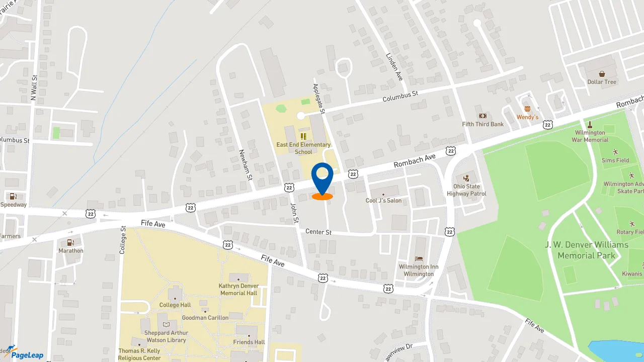 https://pageleap.com map showing location of McDonald&#039;s in Wilmington.