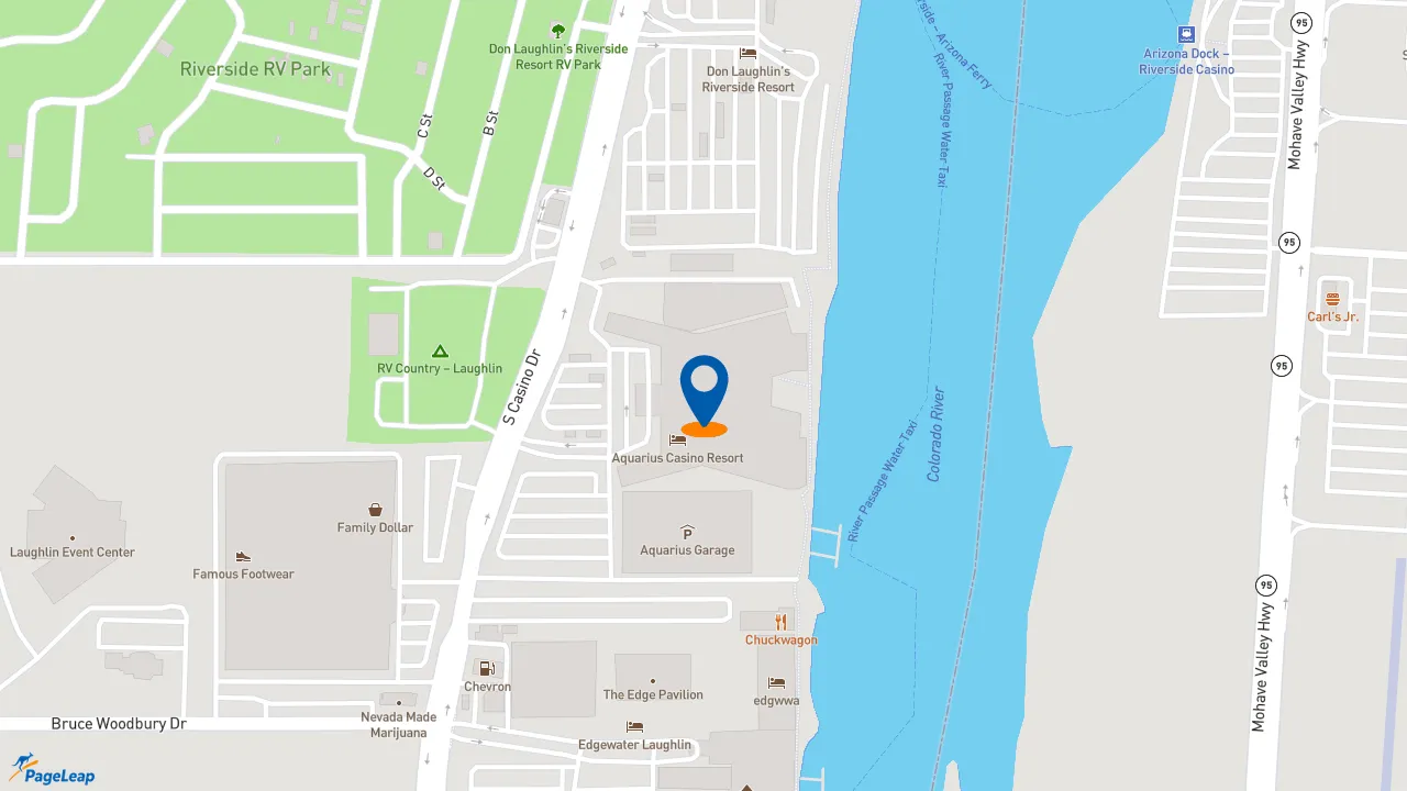 PageLeap.com map showing location of McDonald's in Laughlin.
