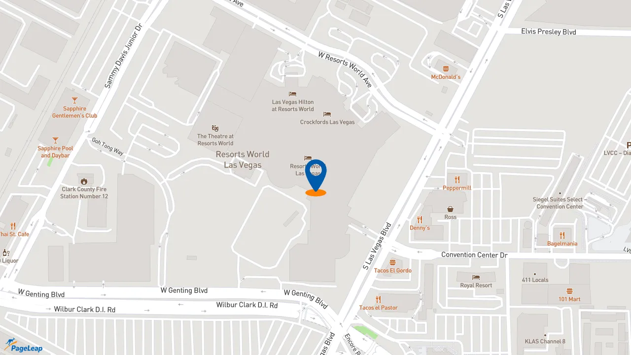 https://pageleap.com map showing location of McDonalds in Las Vegas.