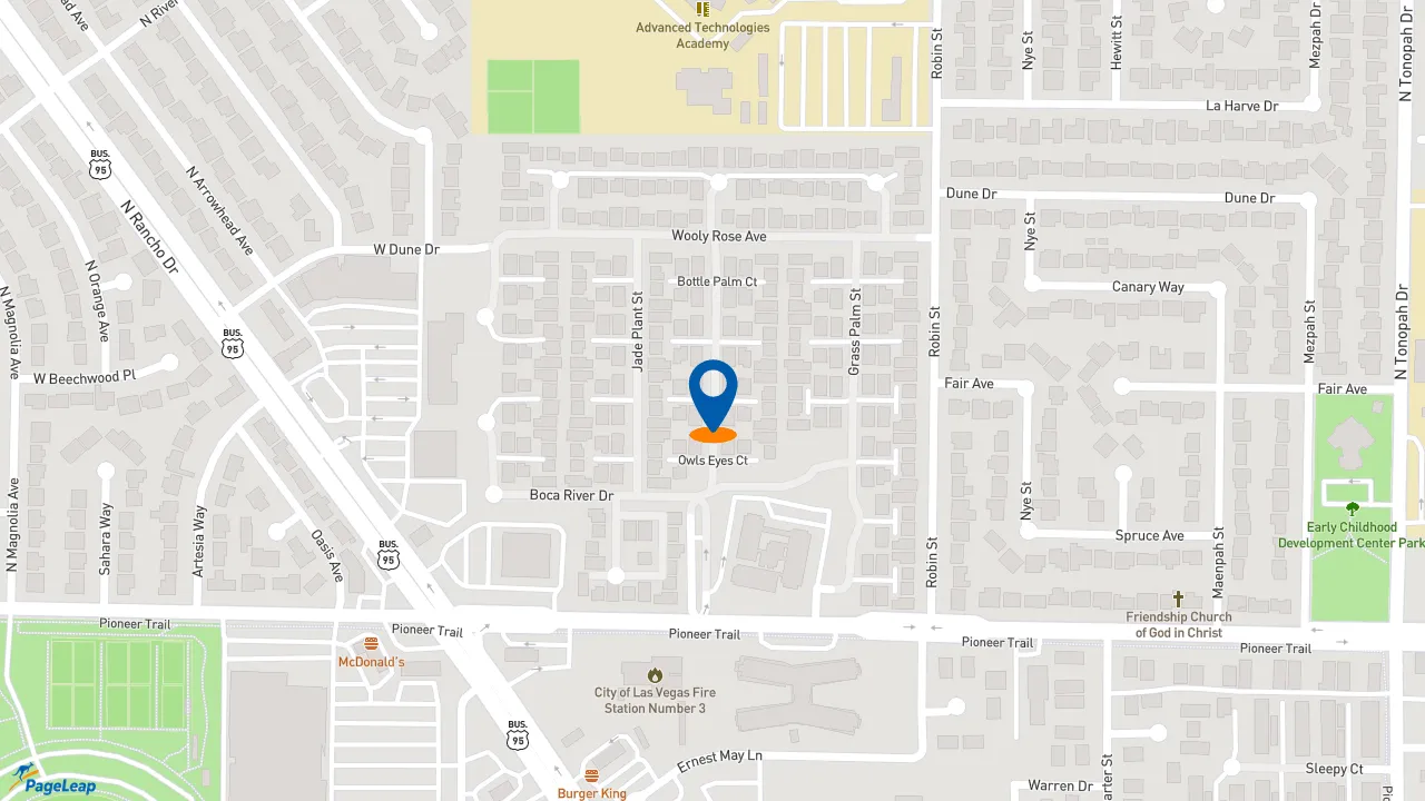 https://pageleap.com map showing location of McDonald&#039;s in Las Vegas.