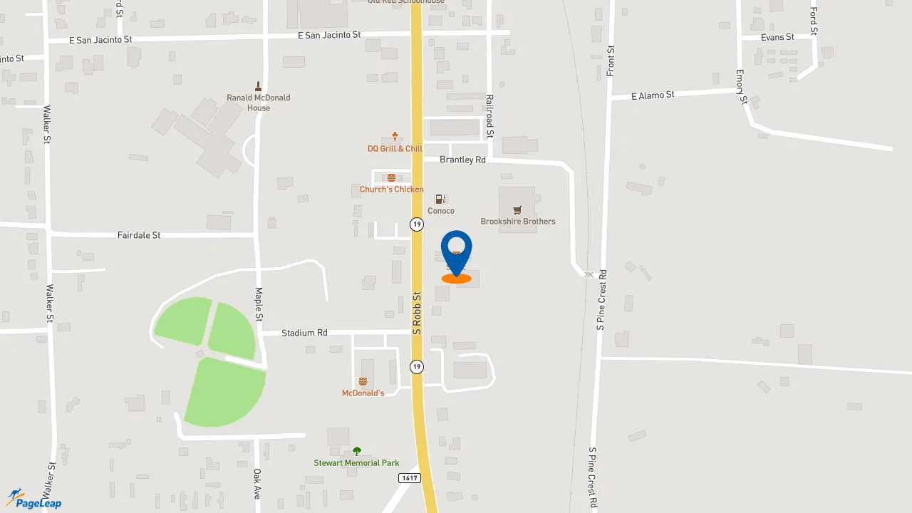 https://pageleap.com map showing location of McDonald&#039;s in Trinity.