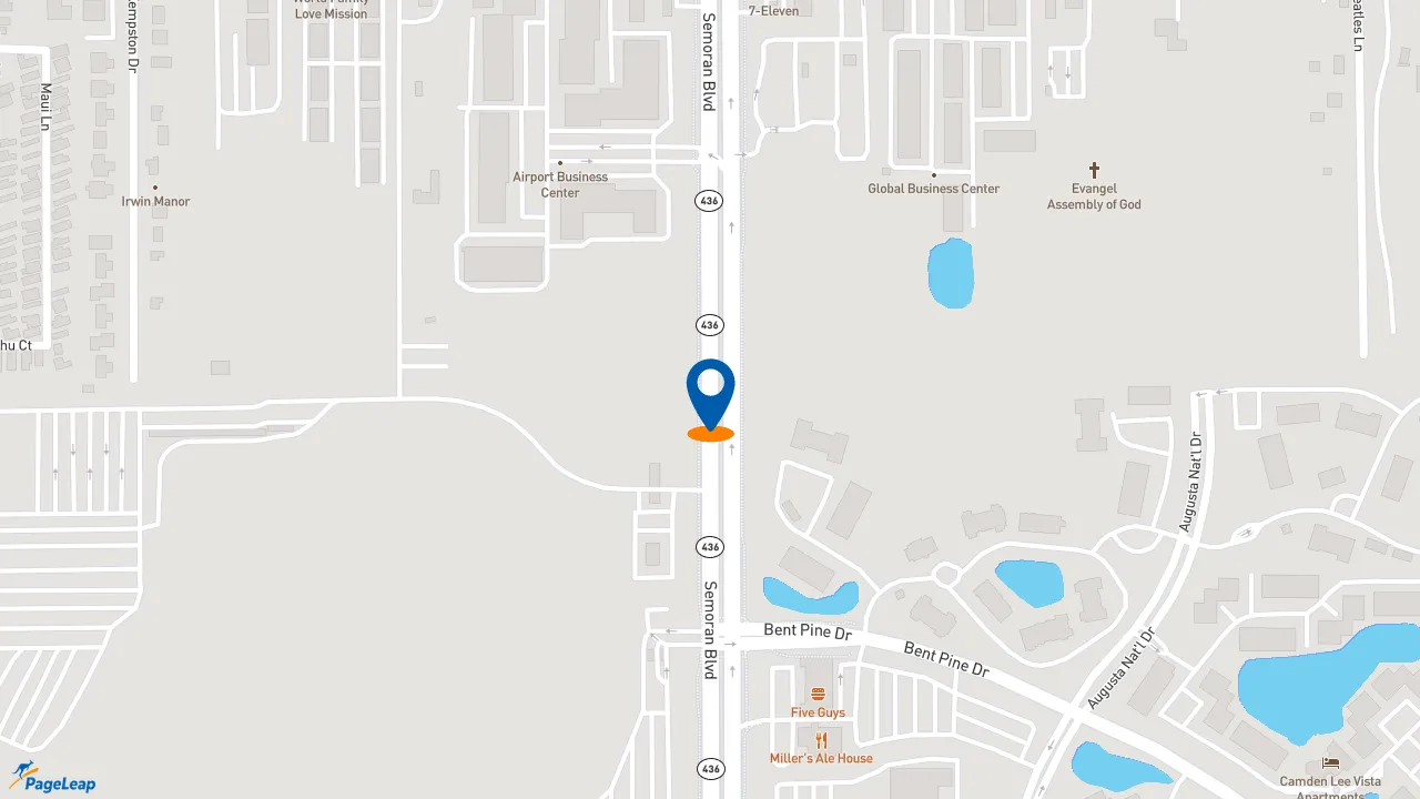 https://pageleap.com map showing location of McDonald&#039;s in Orlando.