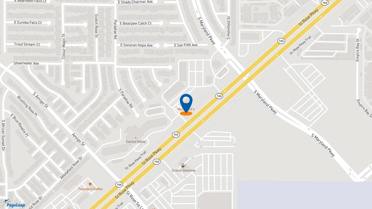 https://pageleap.com map showing location of McDonald&#039;s in Henderson.