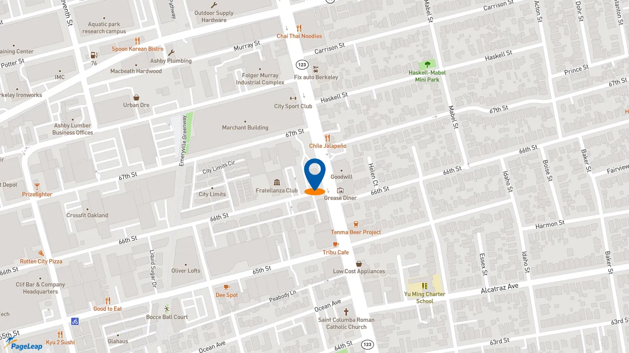 https://pageleap.com map showing location of McDonald&#039;s in Oakland.