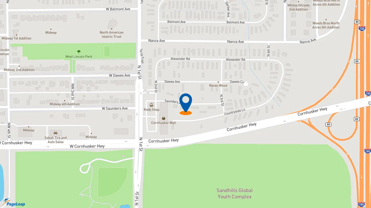 https://pageleap.com map showing location of McDonald&#039;s in Lincoln.
