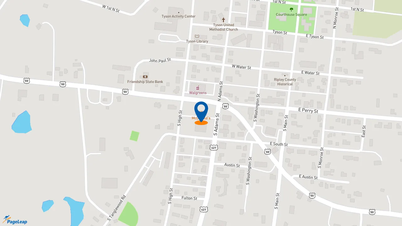https://pageleap.com map showing location of McDonald&#039;s in Versailles.