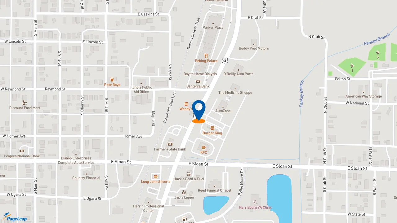 https://pageleap.com map showing location of McDonald&#039;s in Harrisburg.