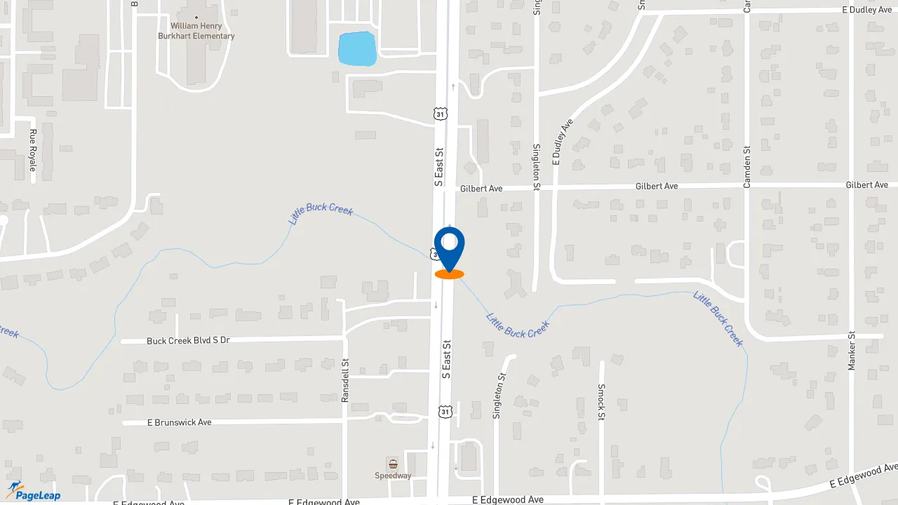 https://pageleap.com map showing location of McDonald&#039;s in Indianapolis.
